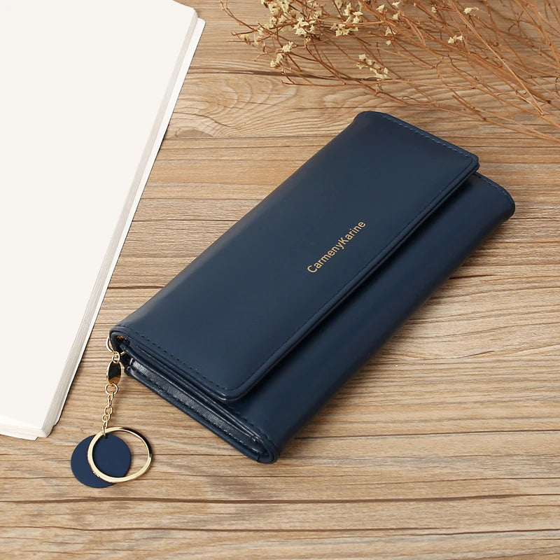 Fashion Women PU Leather Long Wallets Multi-functional Fold Purse Fresh Female Clutch Card Holder