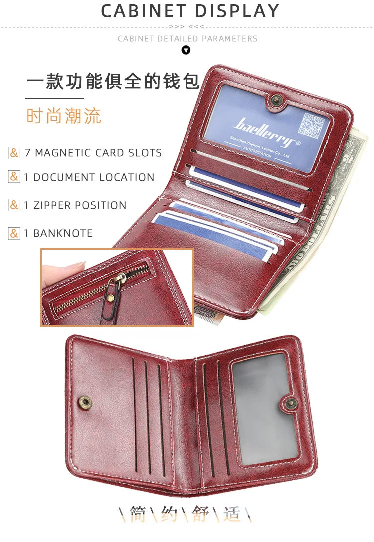 2024 Fashion Slim Women Wallets Mini Card Holder PU Leather Short Desigh High Quality Female Purse Coin Holder Women Wallets