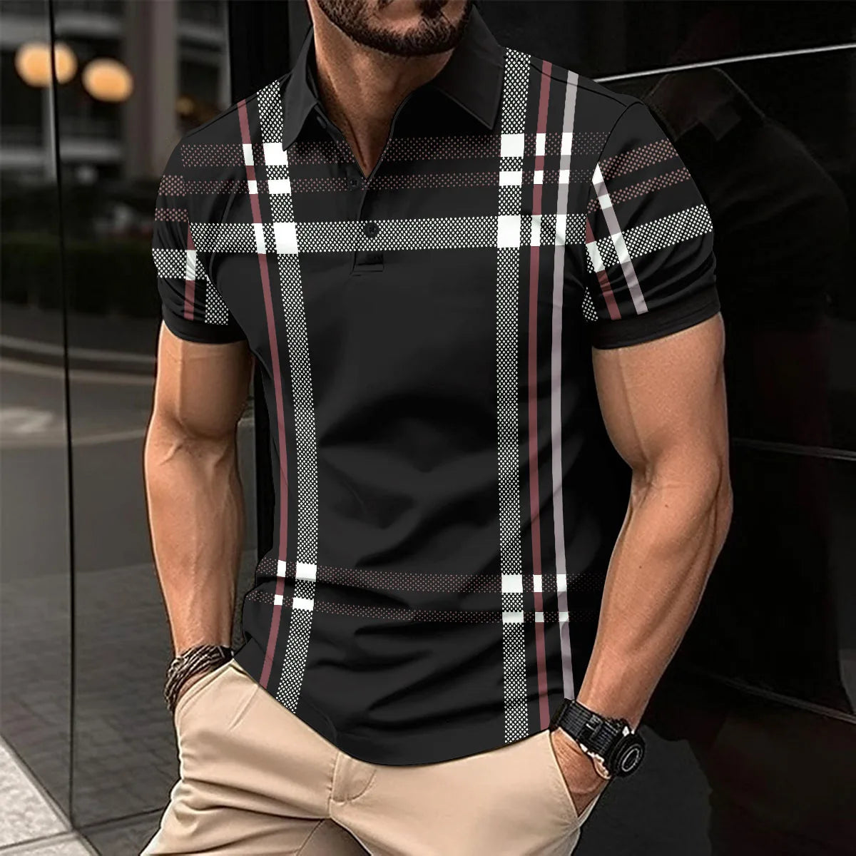 La polo a righe da uomo più venduta dell'estate, la maglietta casual da uomo comoda, la maglietta da uomo street style, il regalo perfetto per gli uomini