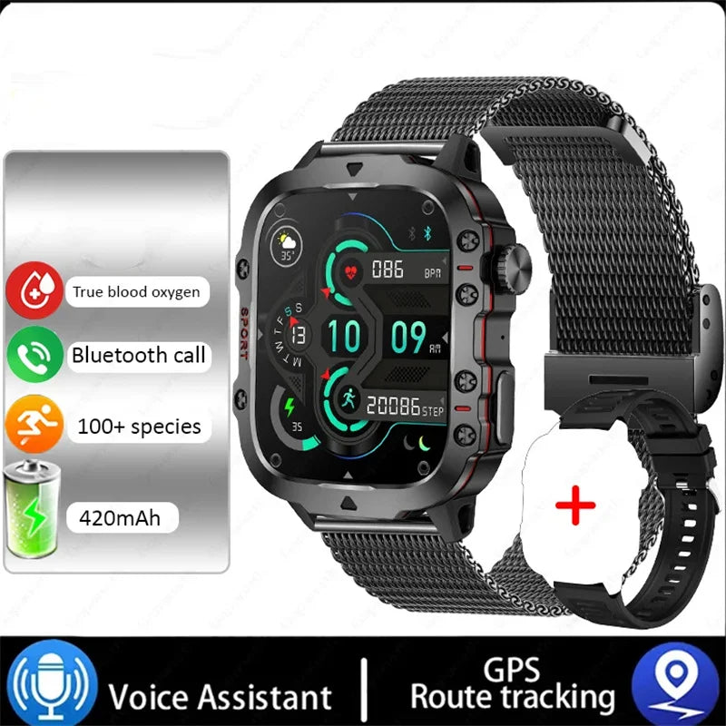 Smart Watch Sport Outdoor Chiamata Bluetooth Triplo codificatore di ossigeno nel sangue anti frequenza cardiaca 2025 SmartWatch impermeabile Android