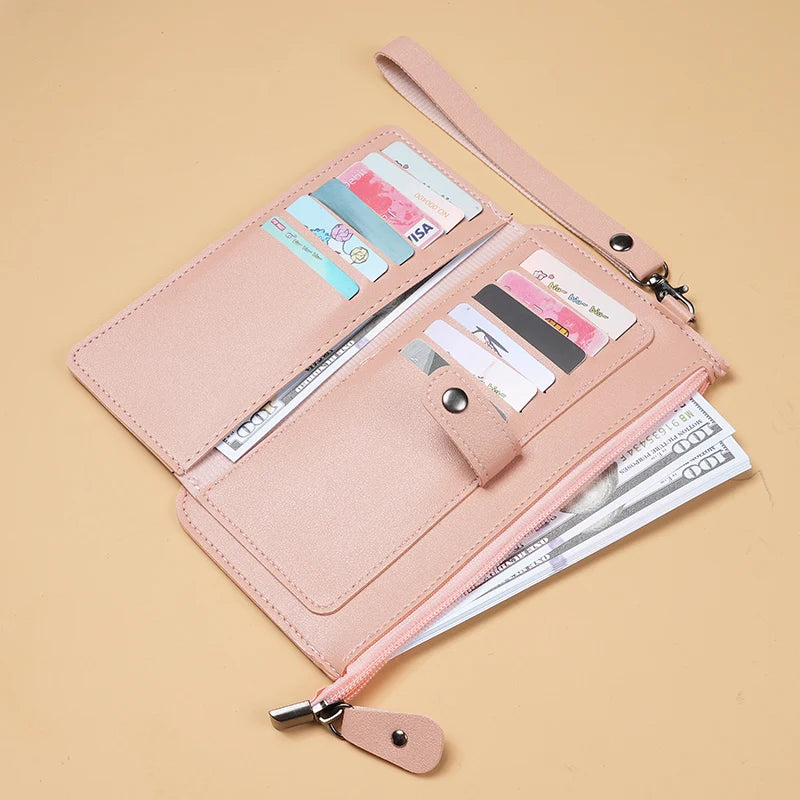 Factory direct new bag women's long multi-functional zipper multi-card clutch buckle zipper student wallet.