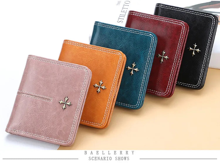 2024 Fashion Slim Women Wallets Mini Card Holder PU Leather Short Desigh High Quality Female Purse Coin Holder Women Wallets