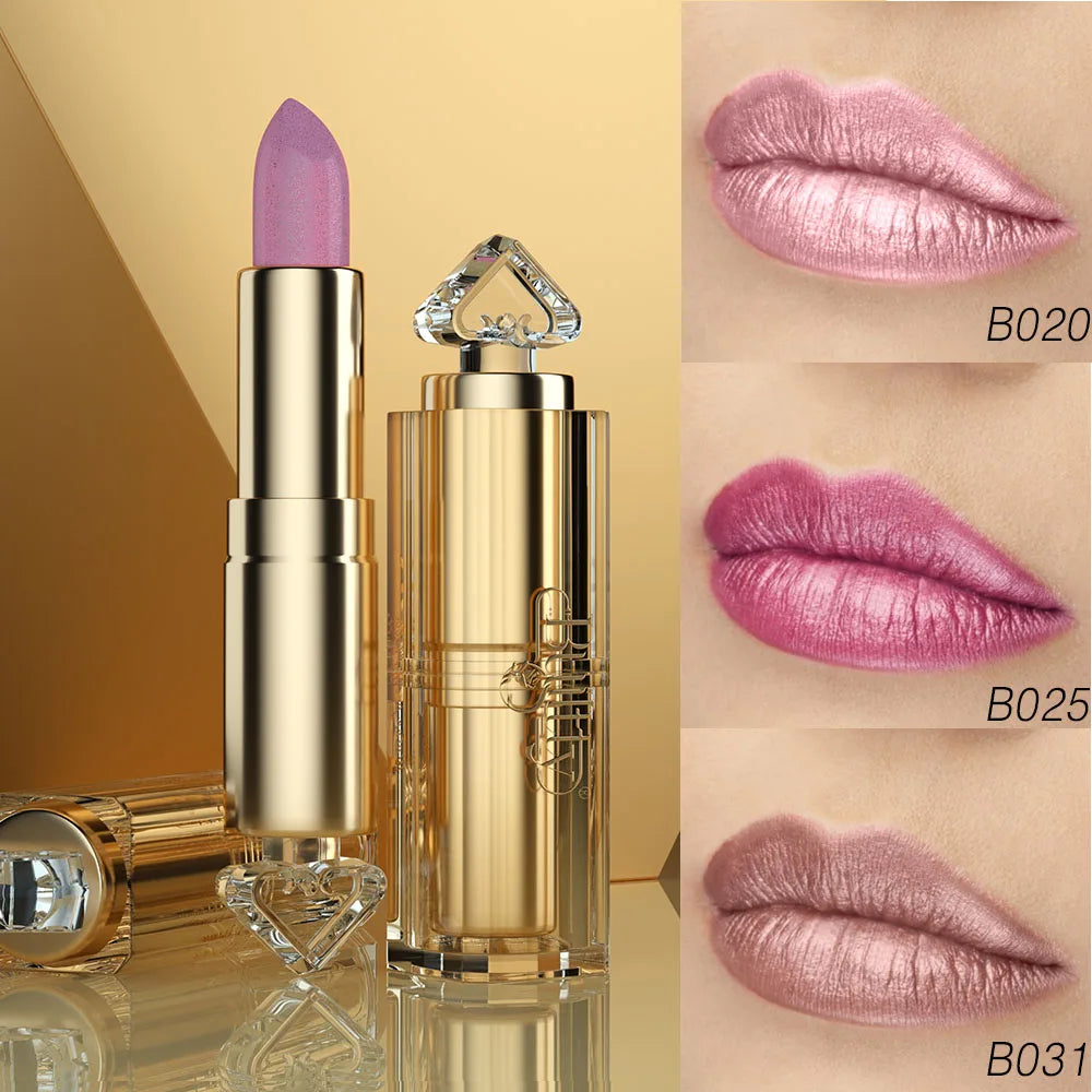 Set di 3 colori, rossetto glitterato idratante, perla scintillante, trucco quotidiano per labbra secche, screpolate e idratate, bellezza coreana