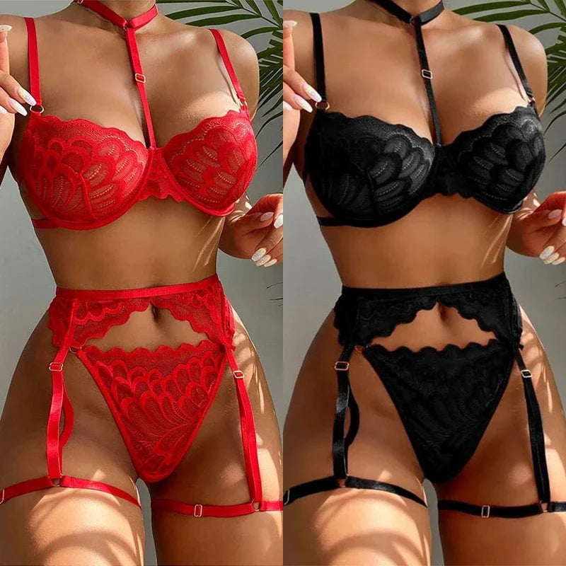 Lingerie erotica sexy da donna, reggiseno, giarrettiere, perizoma, patchwork, trasparente, set di lingerie, set di biancheria intima sexy da donna, costumi sexy porno