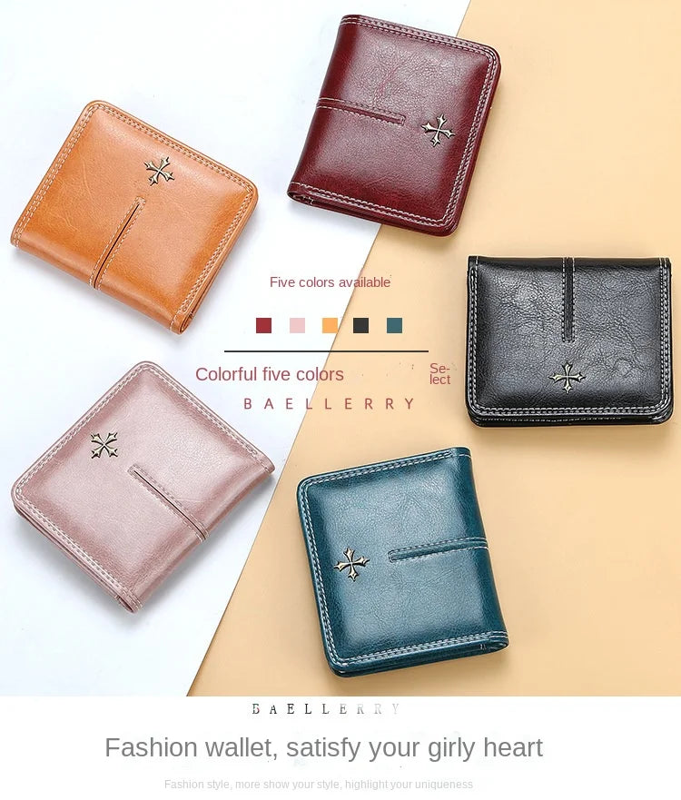 2024 Fashion Slim Women Wallets Mini Card Holder PU Leather Short Desigh High Quality Female Purse Coin Holder Women Wallets