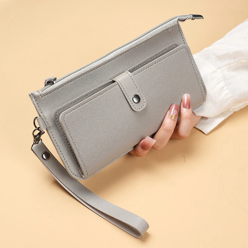 Factory direct new bag women's long multi-functional zipper multi-card clutch buckle zipper student wallet.