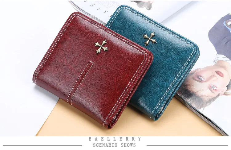 2024 Fashion Slim Women Wallets Mini Card Holder PU Leather Short Desigh High Quality Female Purse Coin Holder Women Wallets