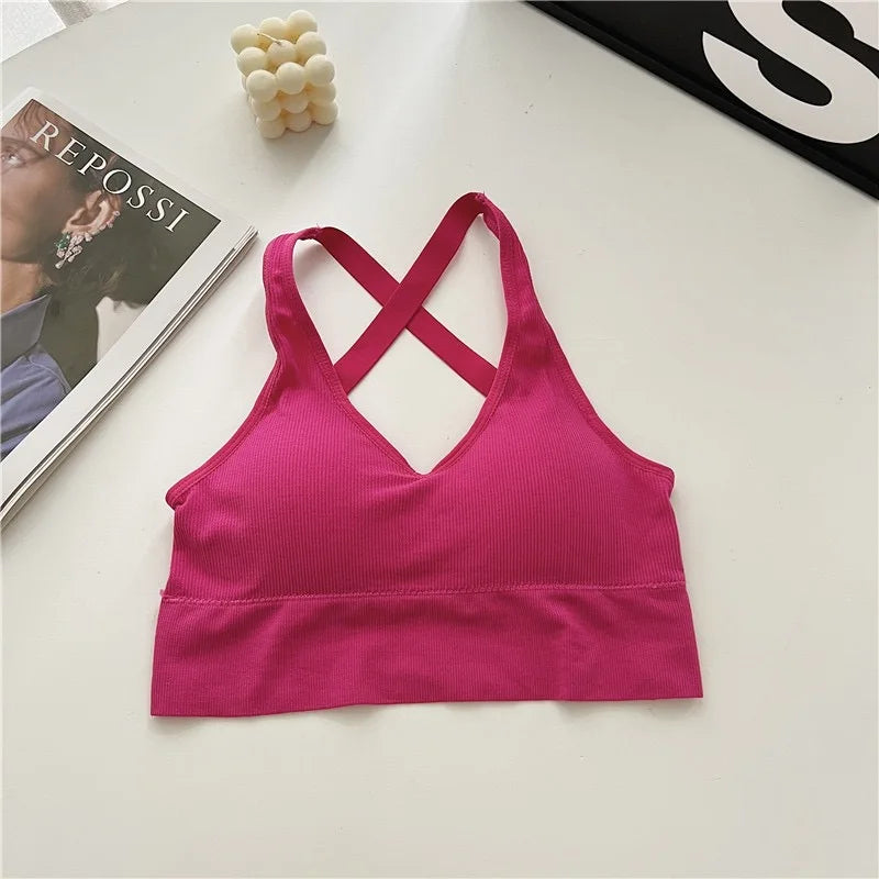 Reggiseno sportivo da donna senza cuciture ad alto impatto Reggiseno sportivo sexy da yoga Top fitness Intimo sportivo Reggiseno push-up Abbigliamento sportivo Bralette Donna