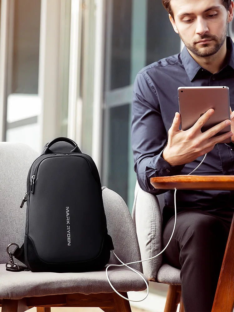 Borsa a tracolla casual impermeabile multifunzionale da uomo 2024 nuova borsa a tracolla con ricarica USB