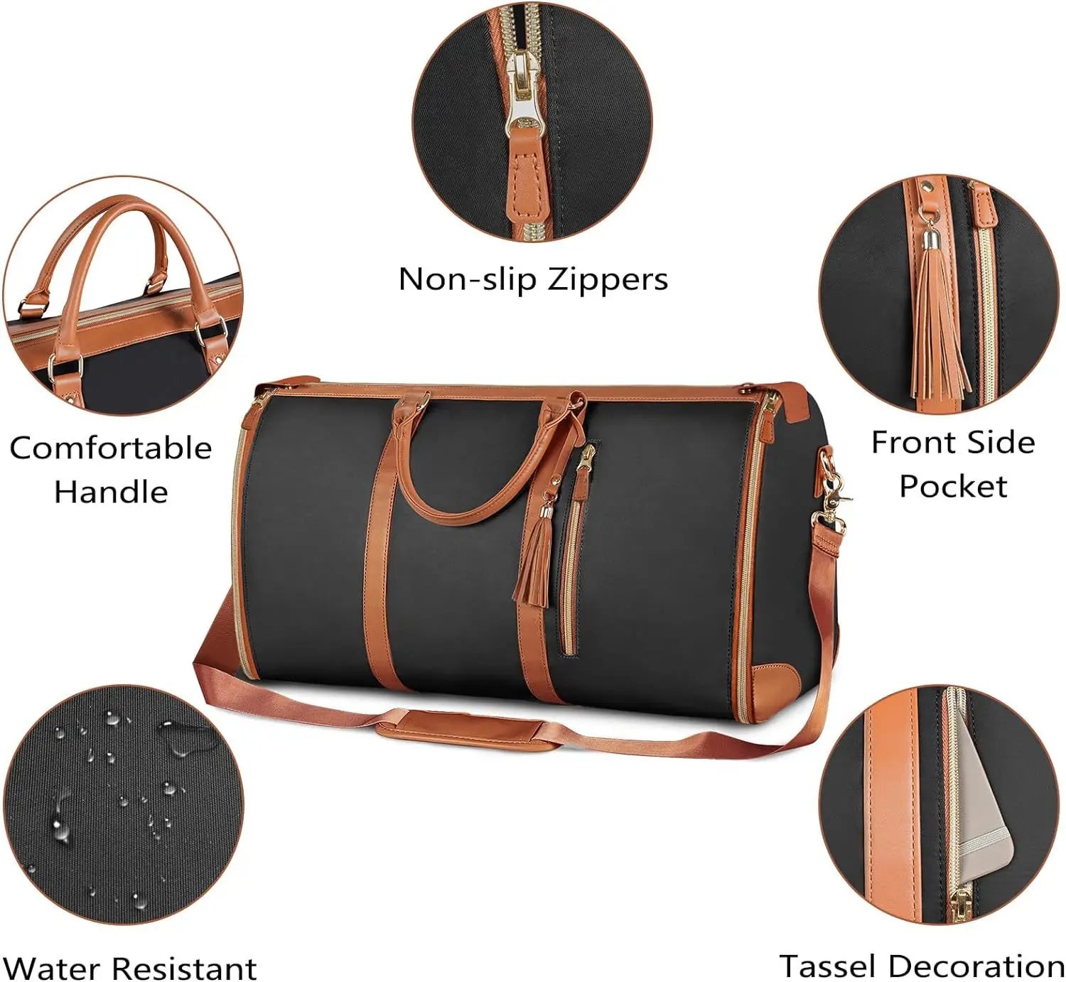 Polarshe Borsa da viaggio pieghevole da donna Borsa ad alta capacità Borsa di grandi dimensioni Borsa multifunzione pieghevole impermeabile e resistente all'usura