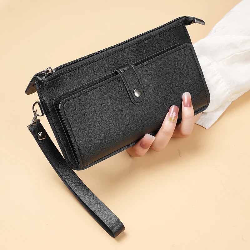 Factory direct new bag women's long multi-functional zipper multi-card clutch buckle zipper student wallet.