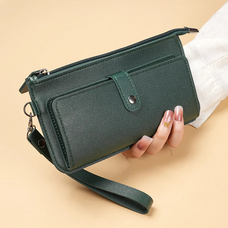 Factory direct new bag women's long multi-functional zipper multi-card clutch buckle zipper student wallet.