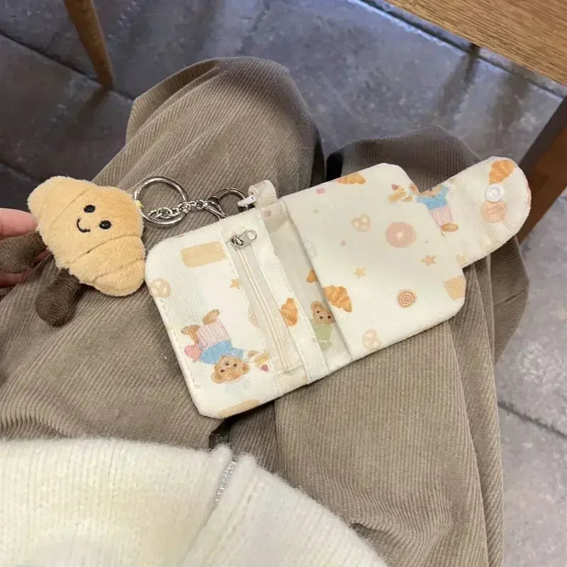 1 pezzo simpatico cartone animato portamonete porta carte per studente kawaii animale orso portafoglio porta carte dolce mini pochette portatile per ragazza