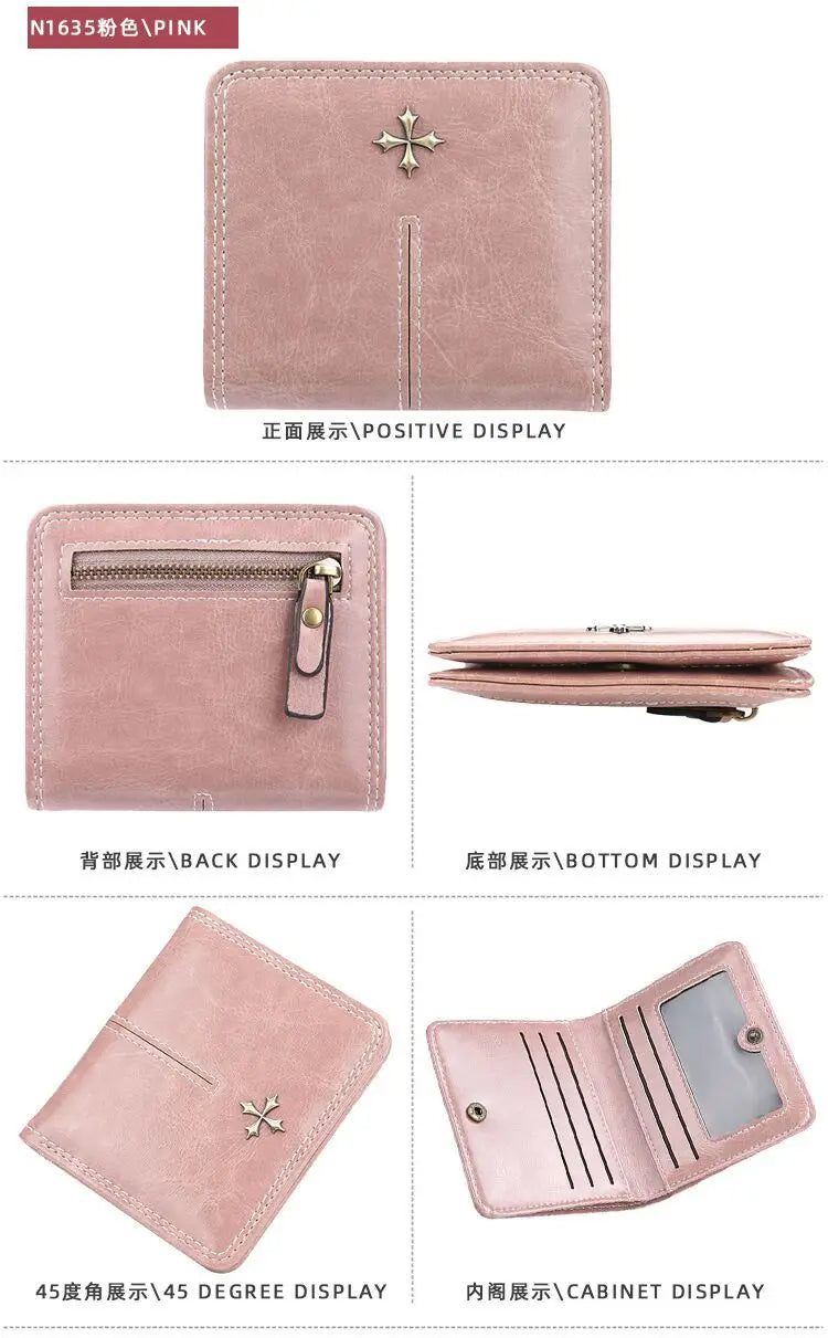 2024 Fashion Slim Women Wallets Mini Card Holder PU Leather Short Desigh High Quality Female Purse Coin Holder Women Wallets