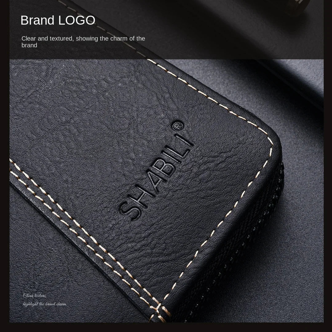 Men Leather Wallets Long Design Causal Purses Male Zipper Wallet Coin Card Holders Slim Money Bag High Capacity Credit Case