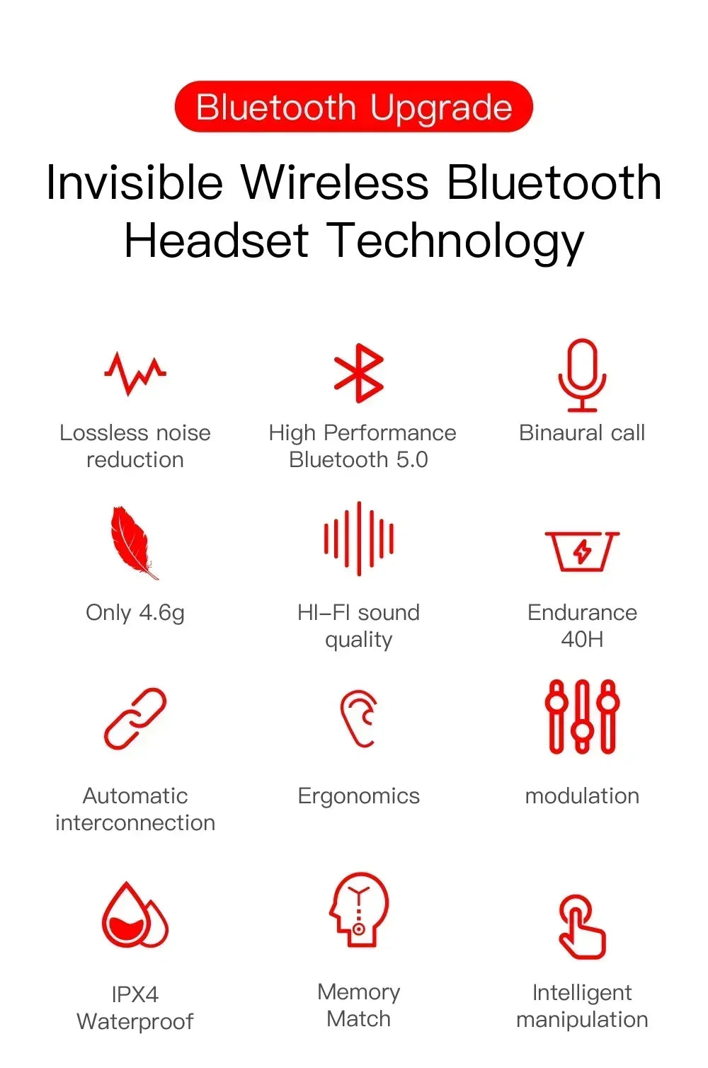 Auricolari Bluetooth TWS E6S auricolare Bluetooth senza fili auricolare con cancellazione del rumore con microfono cuffie per Xiaomi Redmi