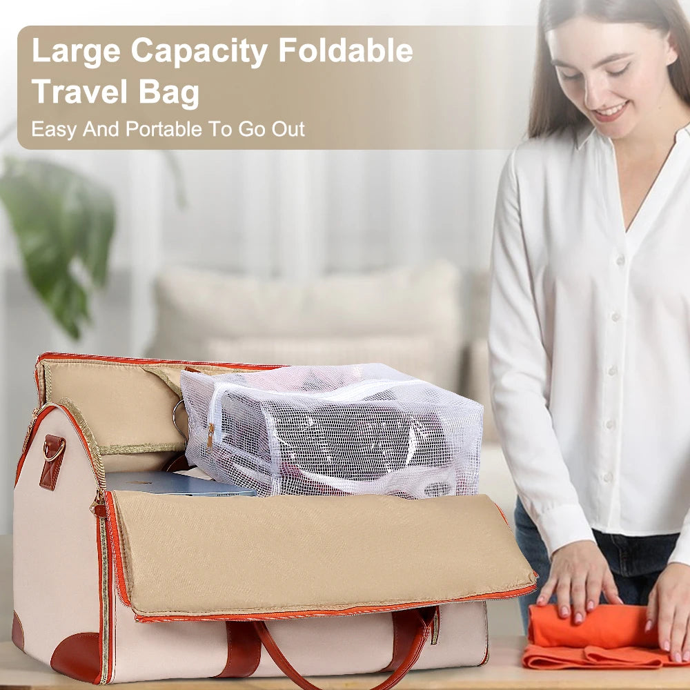 Polarshe Borsa da viaggio pieghevole da donna Borsa ad alta capacità Borsa di grandi dimensioni Borsa multifunzione pieghevole impermeabile e resistente all'usura