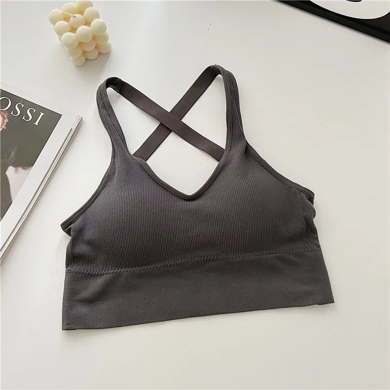 Reggiseno sportivo da donna senza cuciture ad alto impatto Reggiseno sportivo sexy da yoga Top fitness Intimo sportivo Reggiseno push-up Abbigliamento sportivo Bralette Donna