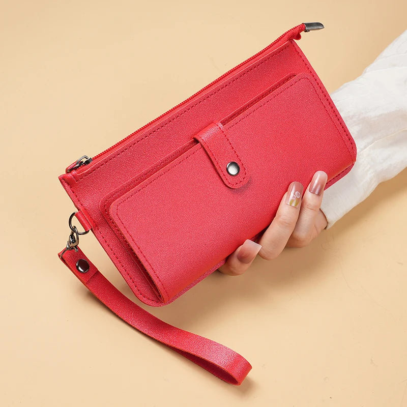 Factory direct new bag women's long multi-functional zipper multi-card clutch buckle zipper student wallet.