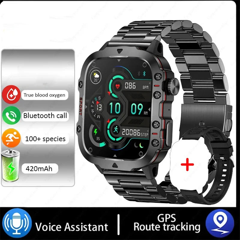 Smart Watch Sport Outdoor Chiamata Bluetooth Triplo codificatore di ossigeno nel sangue anti frequenza cardiaca 2025 SmartWatch impermeabile Android