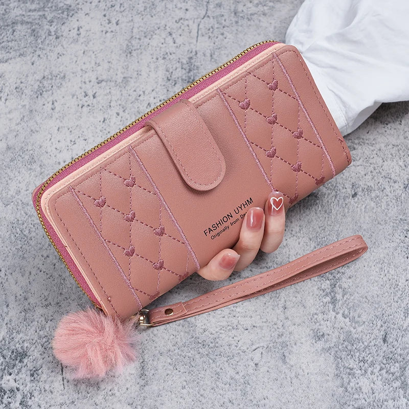 Women's wallets women's long 2024 new simple fashion single zipper large-capacity clutch bag wallet mobile phone bag tide