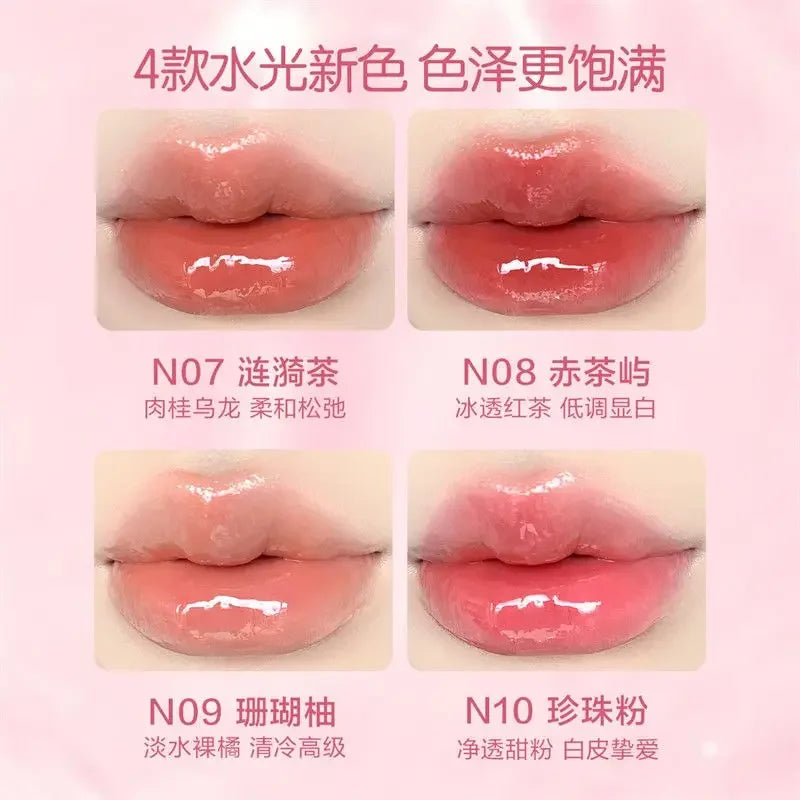 Pink Bear Small Bulb Mirror Lip Glaze Long-lasting Non-stick Cup Film-forming Liquid Lipstick Beauty Lip Gloss Makeup Maquillaje