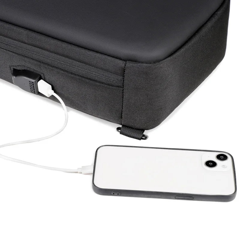 Zaini antifurto con lucchetto una combinazione con porta di ricarica USB Borsa a tracolla da viaggio per uomo d'affari di moda