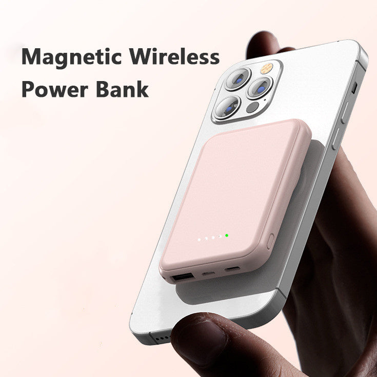 Mini Power Bank Magnetico Wireless a Ricarica Rapida 5000 mAh Portatile