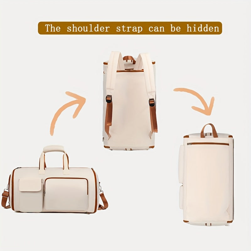 [Travel Essential] Large Capacity Nylon Travel Suit Bag with Wet-Dry Separation, Dual Shoulder Straps, and Trolley Sleeve - Versatile Crossbody Handbag for Skirts, Suits, and Accessories, Crossbody Bag